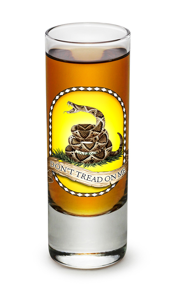 SHOT GLASS-Don't Tread On Me 2.5oz